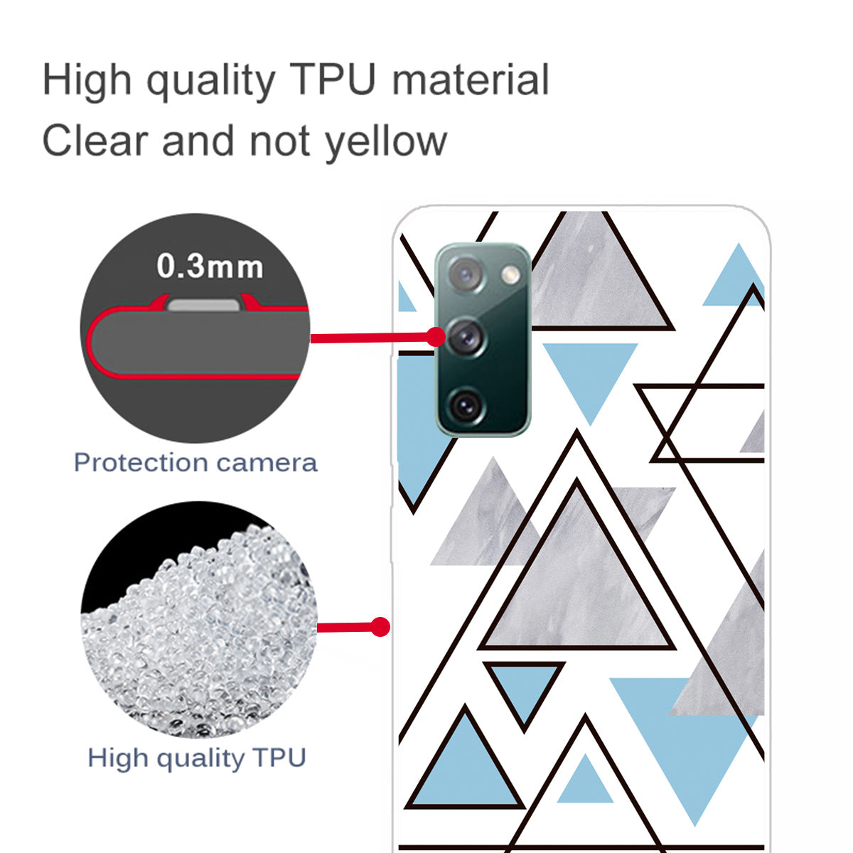 Triangle Marble Pattern Soft TPU Shockproof Phone Back Cover Case for Samsung Galaxy S20 FE/S20 FE 5G/S20 Lite/S20 FE 2022 - Style H Triangle Marble Pattern Soft TPU Shockproof Phone Back Cover Case for Samsung Galaxy S20 FE/S20 FE 5G/S20 Lite/S20 FE 2022 - Style H